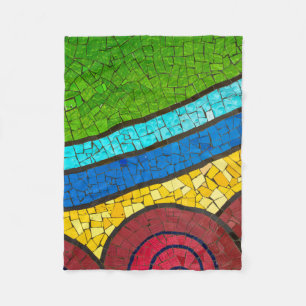 Groen en rood abstract schilderij fleece deken