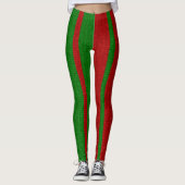 Groen en Rood Breien Leggings (Voorkant)