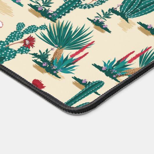 Groen en rood cactus patroon bureaumat (Hoek)