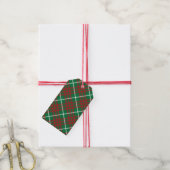 Groen en rood cadeaulabel (Met Touw)