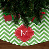 Groen en Rood Chevron Monogram Kerstboom Rok