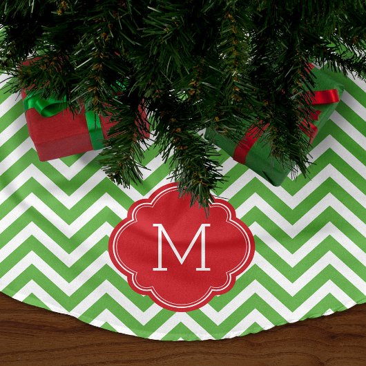 Groen en Rood Chevron Monogram Kerstboom Rok