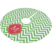 Groen en Rood Chevron Monogram Kerstboom Rok (Gekanteld)