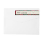 Groen en Rood Elegant Plaid Kerstmis Adres (Achterkant)