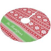 Groen en rood Fair Isle Monogram Kerstboom Rok (Gekanteld)