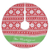Groen en rood Fair Isle Monogram Kerstboom Rok (Voorkant)