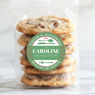 Groen en Rood Gemaakt Met Love Food Gift Sticker