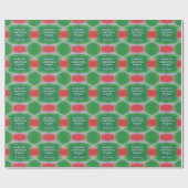 Groen en rood geschilderd Abstract kerstfeest Cadeaupapier (Vlak)