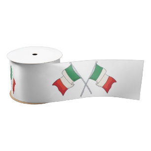 Groen en rood Italiaans vlagpatroon Lint