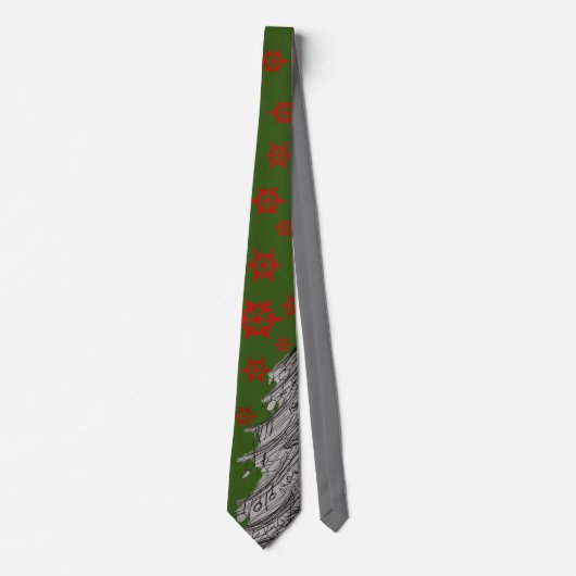 Groen en Rood Kerst Stropdas (2023 Editie) (Voorkant)