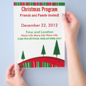 Groen en Rood Kerstprogramma Flyer (Hand)