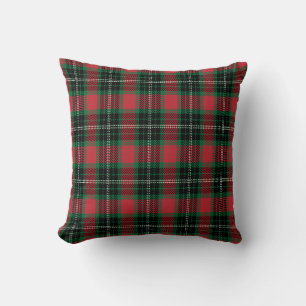 Groen en rood Tartan Kussen