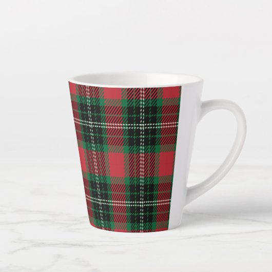 Groen en rood Tartan Latte Mok (Rechts)
