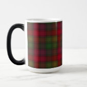 Groen en rood, tartan magische mok (Links)