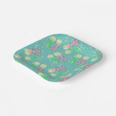 Groen en Roze 13e verjaardag Papieren Bordje (Gebogen)