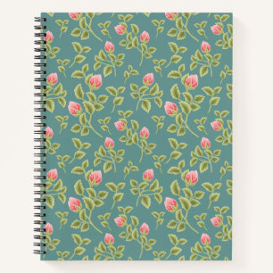Groen en Roze Floral Notitieboek