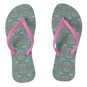 Groen en Roze geometrisch Abstract 2 Teenslippers (Voetbed)