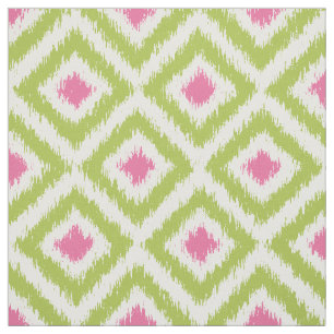 Groen en roze Ikat Diamonds op grote schaal Stof