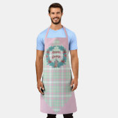 Groen en roze kerstgeschut Schort (Gedragen)