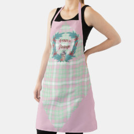 Groen en roze kerstgeschut Schort