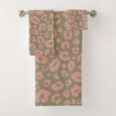 Groen en Roze Luipaard Patroon Bad Handdoek (Insitu)