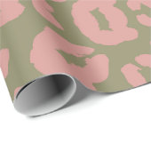 Groen en Roze Luipaard Patroon Cadeaupapier (Rol Hoek)