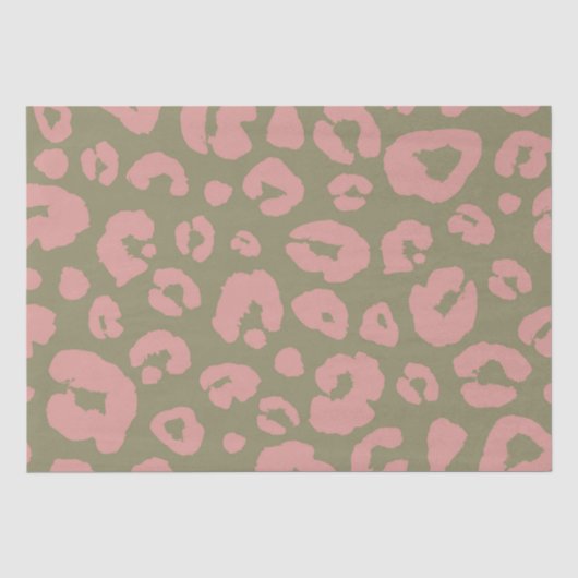 Groen en Roze Luipaard Patroon Tissuepapier (Voorkant)