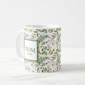 Groen en roze mama koffiemok (Voorkant links)