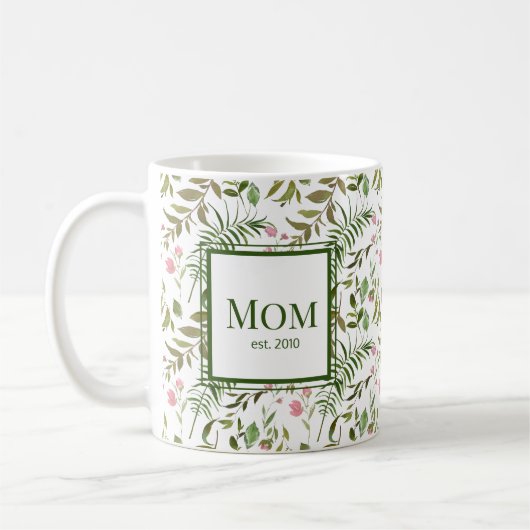 Groen en roze mama koffiemok (Links)