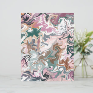 Groen en Roze Marmer Abstract Letterhead Elegant Briefhoofd
