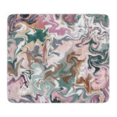 Groen en Roze Marmer Abstracte Snijplank (Voorkant)