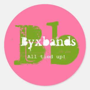 Groen en Roze Monogram Zakelijke Logo Ronde Sticker