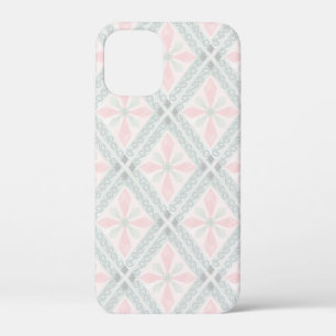 Groen en roze pastel diamantpatroon iPhone 12 mini hoesje
