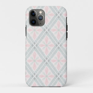 Groen en roze pastel diamantpatroon iPhone 11 pro hoesje