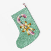 Groen en Roze pastel voor sierdoeleinden Kleine Kerstsok (Achterkant (Hangend))