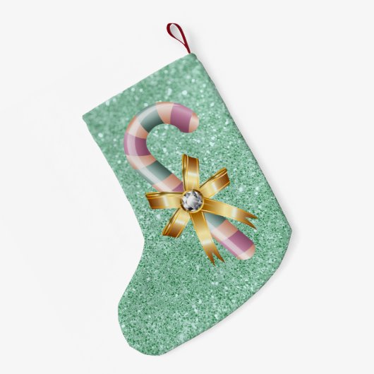 Groen en Roze pastel voor sierdoeleinden Kleine Kerstsok (Achterkant (Hangend))