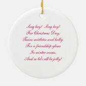 Groen en Roze poka Dot Love Bird on Branch Keramisch Ornament (Achterkant)