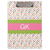 Groen en roze pols monogram klembord (Voorkant)