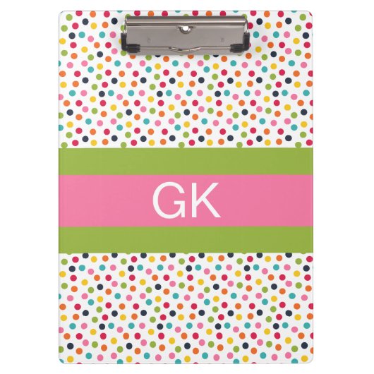 Groen en roze pols monogram klembord (Voorkant)