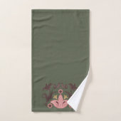 Groen en Roze Scandinavisch Patroon Bad Handdoek (Handdoek)