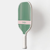 Groen en roze stipes moderne gepersonaliseerde naa pickleball paddle (Links)