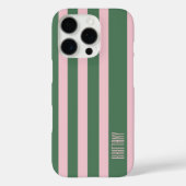 Groen en roze streepjespatroon gepersonaliseerd Case-Mate iPhone case (Achterkant)