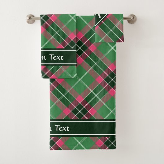 Groen en Roze Tartan Bad Handdoek (Insitu)