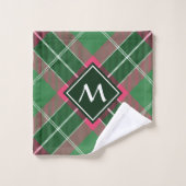 Groen en Roze Tartan Bad Handdoek (Wasdoekje)