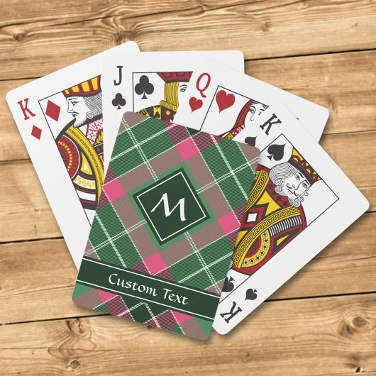 Groen en Roze Tartan Pokerkaarten