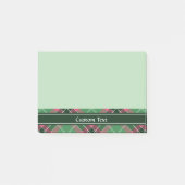 Groen en Roze Tartan Post-it® Notes (Voorkant)