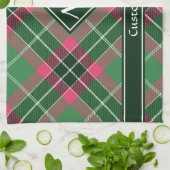Groen en Roze Tartan Theedoek (Gevouwen)