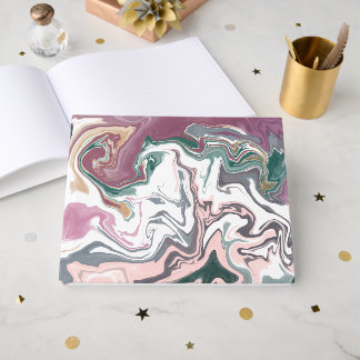 Groen en Roze Vloeibaar Acryl Gastenboek | Modern