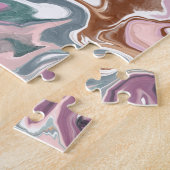 Groen en roze vloeibare acryl legpuzzel (Zijkant)