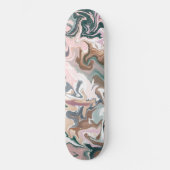Groen en roze vloeibare acryl skateboard (Voorkant)